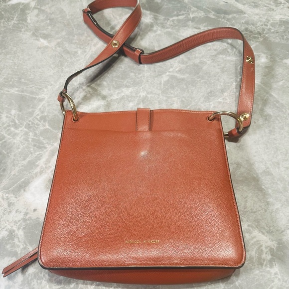 REBECCA MINKOFF “ISOBEL” Lock It Pebbled Leather Hobo Shoulder Handbag Purse - Picture 1 of 11